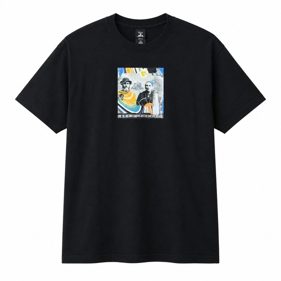 Other - Surrealist Folk Art Portrait Collage Graphic Tee Mens L Black Indie Boho